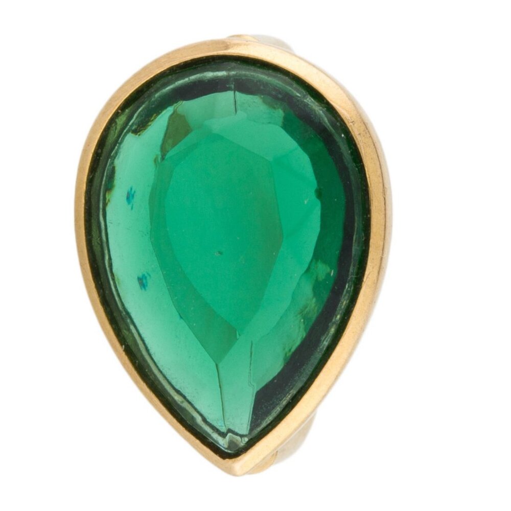MARIE HELENE DE TAILLAC X BACCARAT 18K SYNTHETIC EMERALD CRYSTAL COCKTAIL RING - Picture 4 of 9